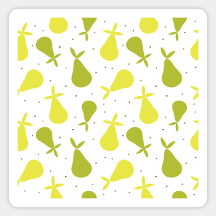 Yellow and Green Pears Fruit Pattern Magnet